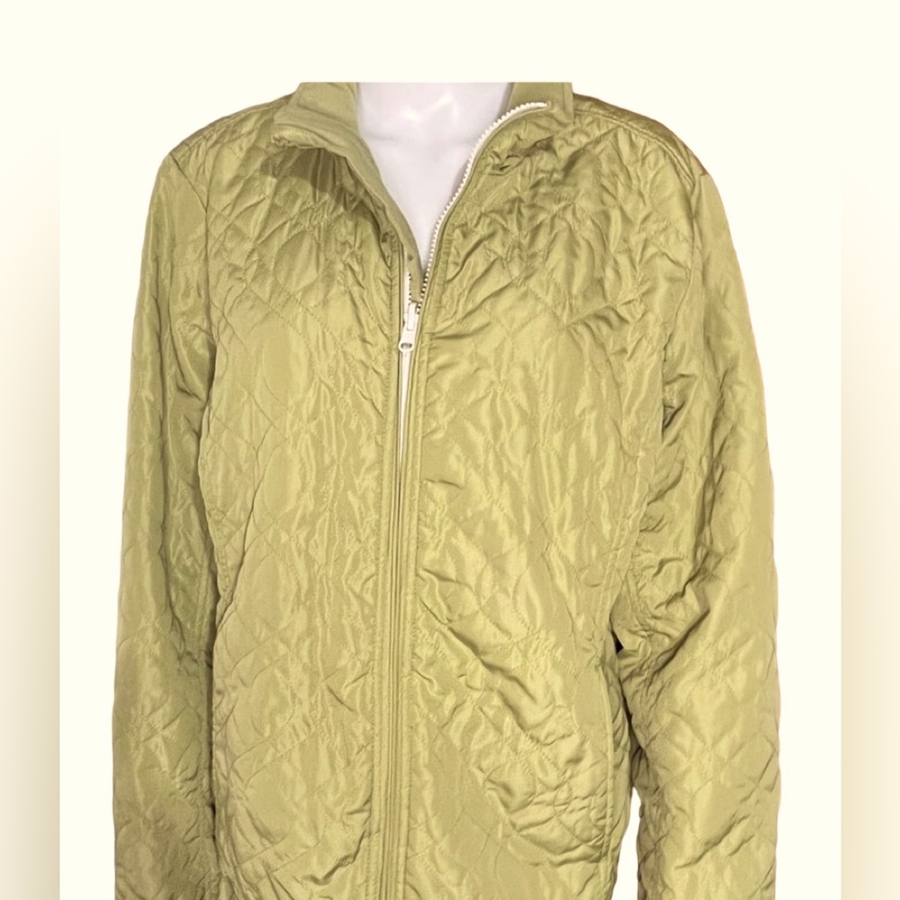 Eddie Bauer lime green quilted lined jacket